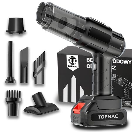 Bezprzewodowy Odkurzacz Samochodowy TOPMAC 12V | Mocny & Lekki