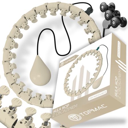 Beżowe hula-hop Smart Pro+ z masażem i obciążeniem – TopMac