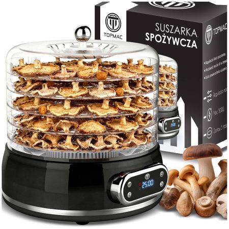Dehydrator / Suszarka TOPMAC 500W | 5 Regulowanych Sit + Timer