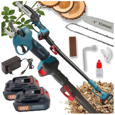 Zestaw Ogrodowy 2w1 TOPMAC | Nożyce do Gałęzi Sekator + Mini Piła Łańcuchowa 6